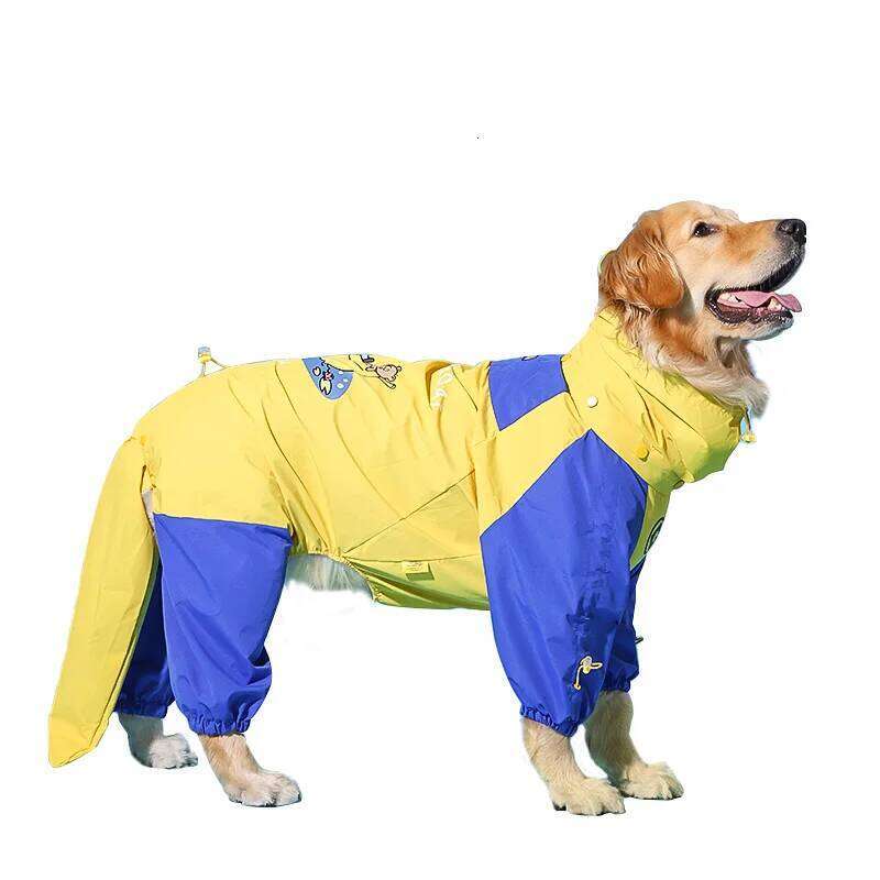 Famous brand Dog Printed Waterproof Medium and Large All Inclusive Clothes Big Dogs Four Legged Coat Pet Raincoat pupakaIK