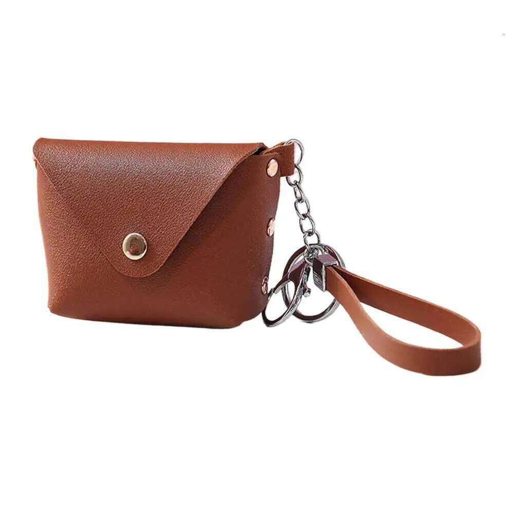 Keychain Women with Zipper Coin Purse PU Leather Trendy Wristlet Small Wallet for Shopping Travel Y260206