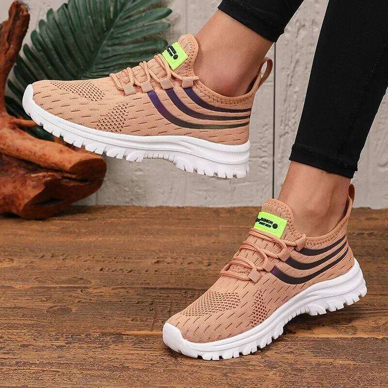 Lightweight Breathable Comfortable Fashionable Versatile Knit Designer Sneakers for Women Training Tennis Shoes