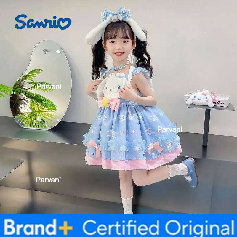 Sanrio Hello Kitty Princess Lolita Dress Soft Cotton For Girls Toddler Baby Children Summer 2024 New Cute Kids Apparel H260206 - view 5