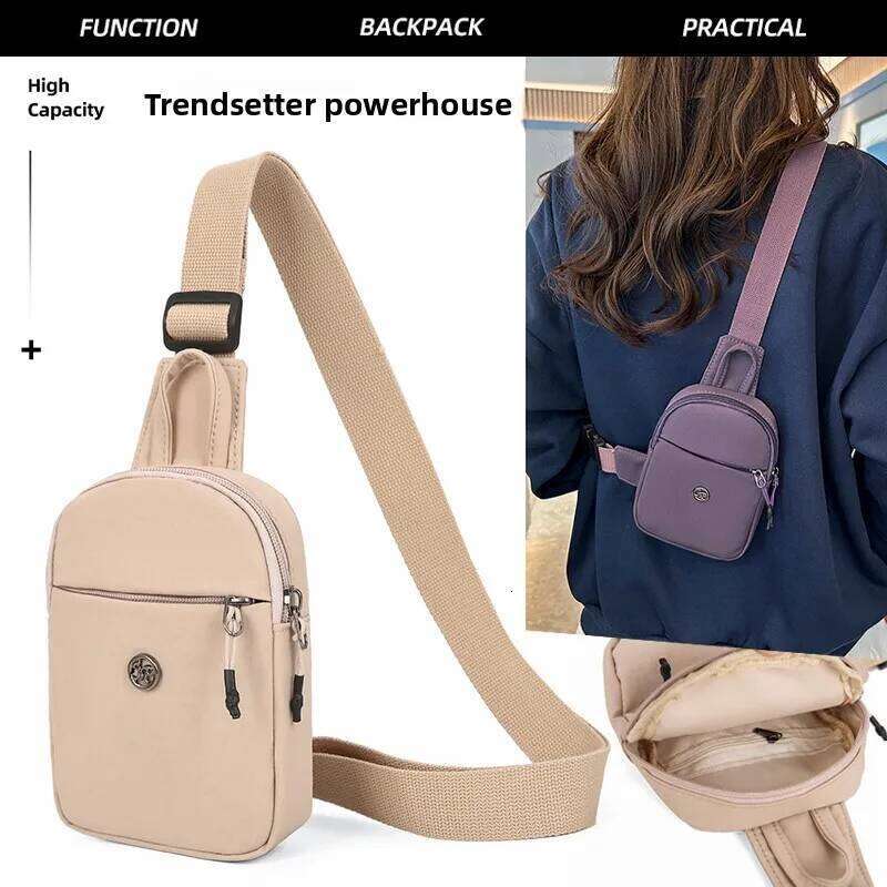 Nylon Crossbody Waterproof Sling Pack Men Women, Chest Shoulder for Outdoor Running Cycling Travel Hiking, Phone Bag XJ260129