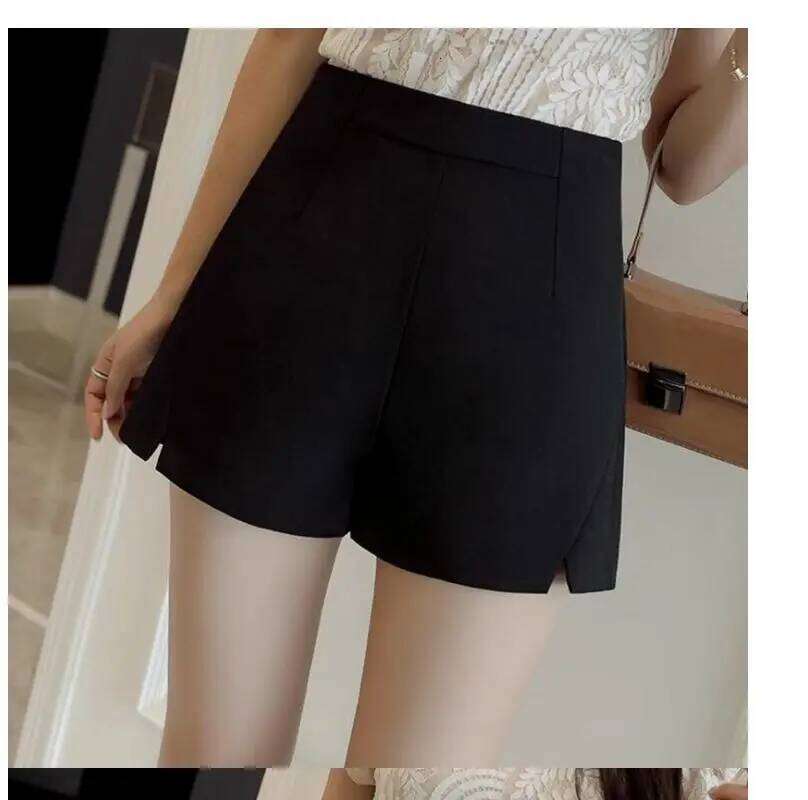 High-waisted A-line Black Slim and Loose Summer Thin Outer Wide-leg Pants C260206