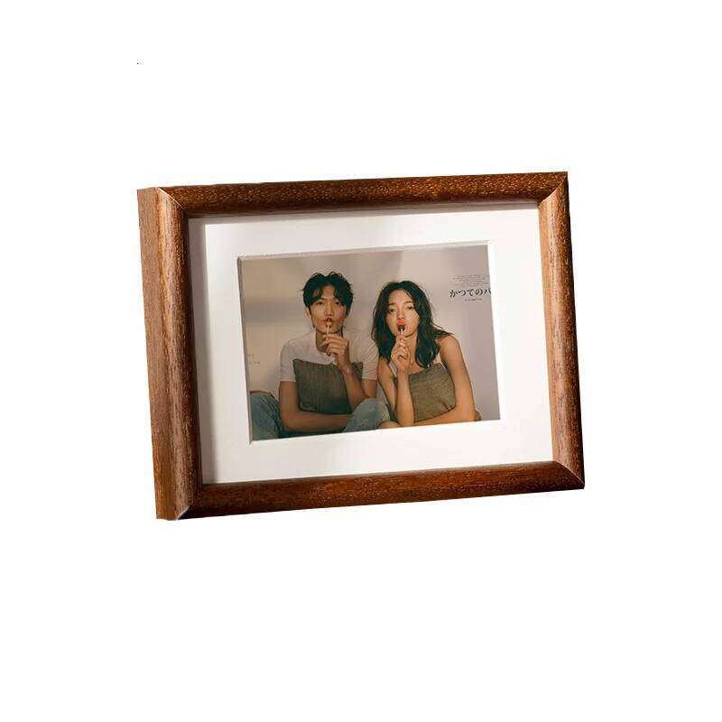 Black walnut solid wood frame table wash photos made of six 6 inches 7 couples wedding photo custom high-grade decoration S260205