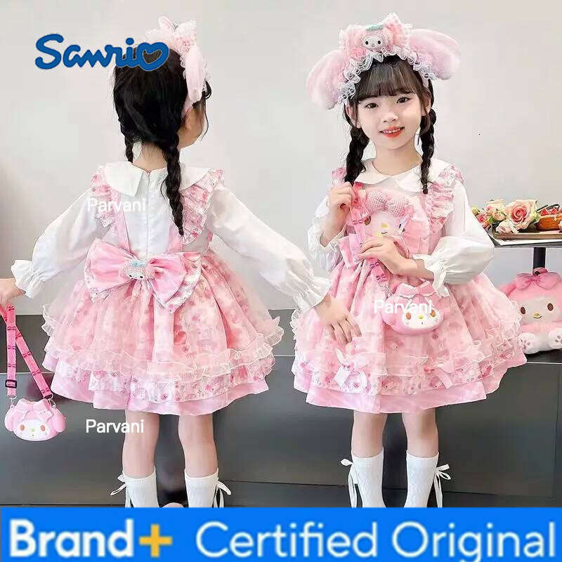 Sanrio My Melody Dress Lolita Cosplay Puffy Skirt Kawaii Kids Anime Long Sleeve Dersses Children Halloween Costume Birthday Gift H260206 - view 3