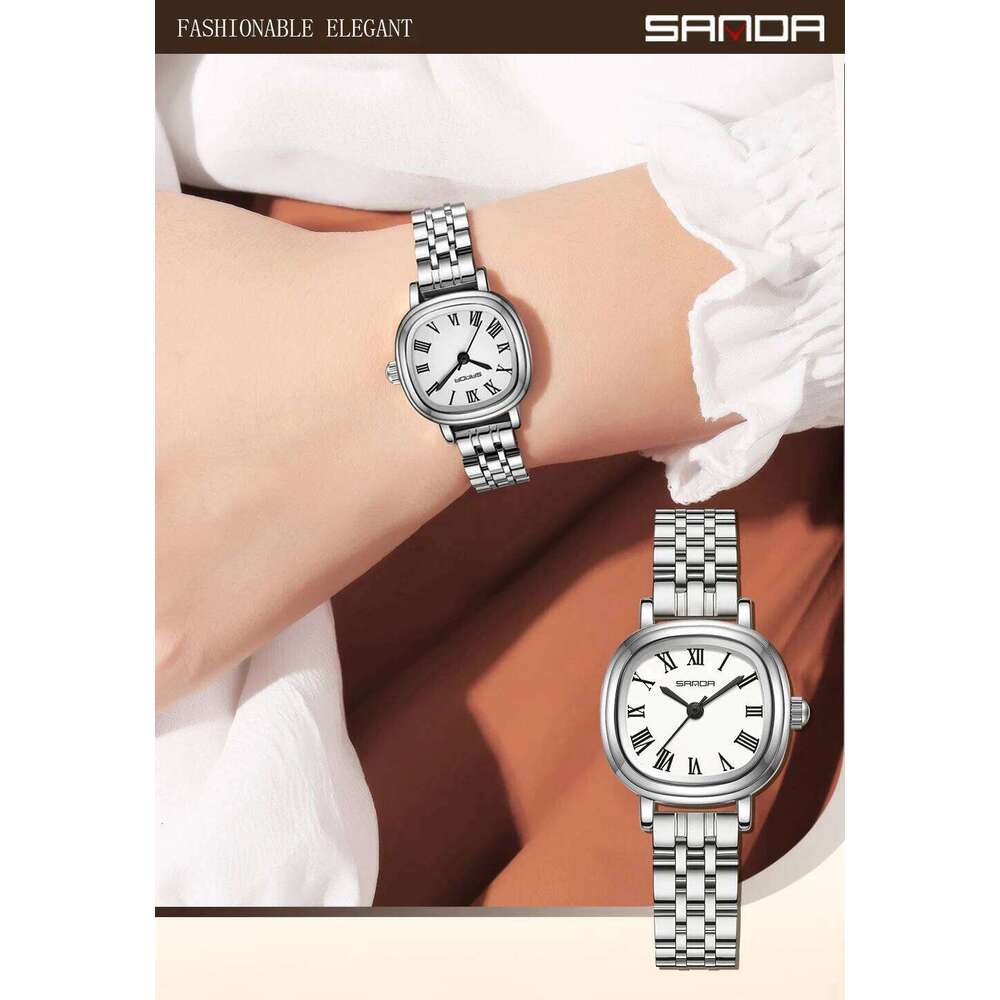 SANDA 1137 Women Quartz Watch Fashion Elegant Rose Gold Simple Roman Analog Display Stainless Steel Strap Wristwatch for Ladies Z260206