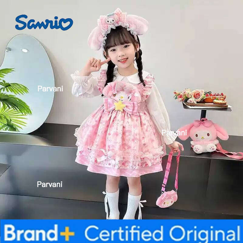 Sanrio My Melody Dress Lolita Cosplay Puffy Skirt Kawaii Kids Anime Long Sleeve Dersses Children Halloween Costume Birthday Gift H260206 - view 5