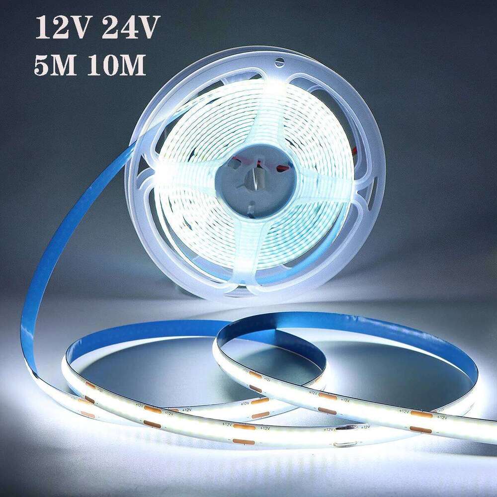 10M 5M LED Strip Light 12V 24V Linear Dimmable High Density Flexible FOB COB Led Lights RA90 Tape Z260206