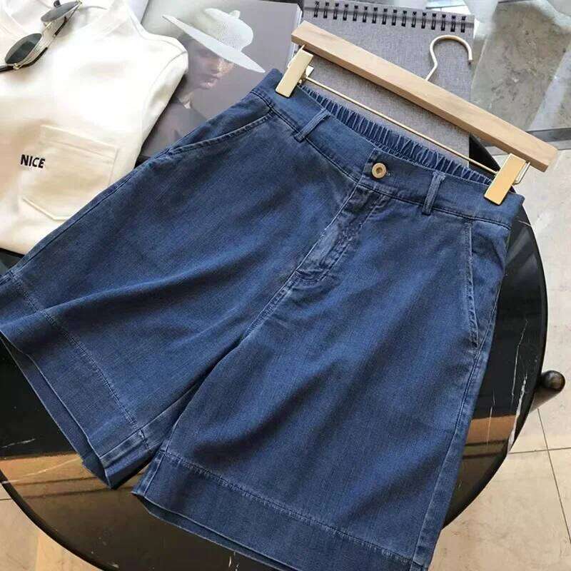 S-5XL Women Denim Shorts Summer High Waist Loose Wide Leg Thin Jean Short Pants Female All Match Casual Hot Ladies Bottoms XJ260206