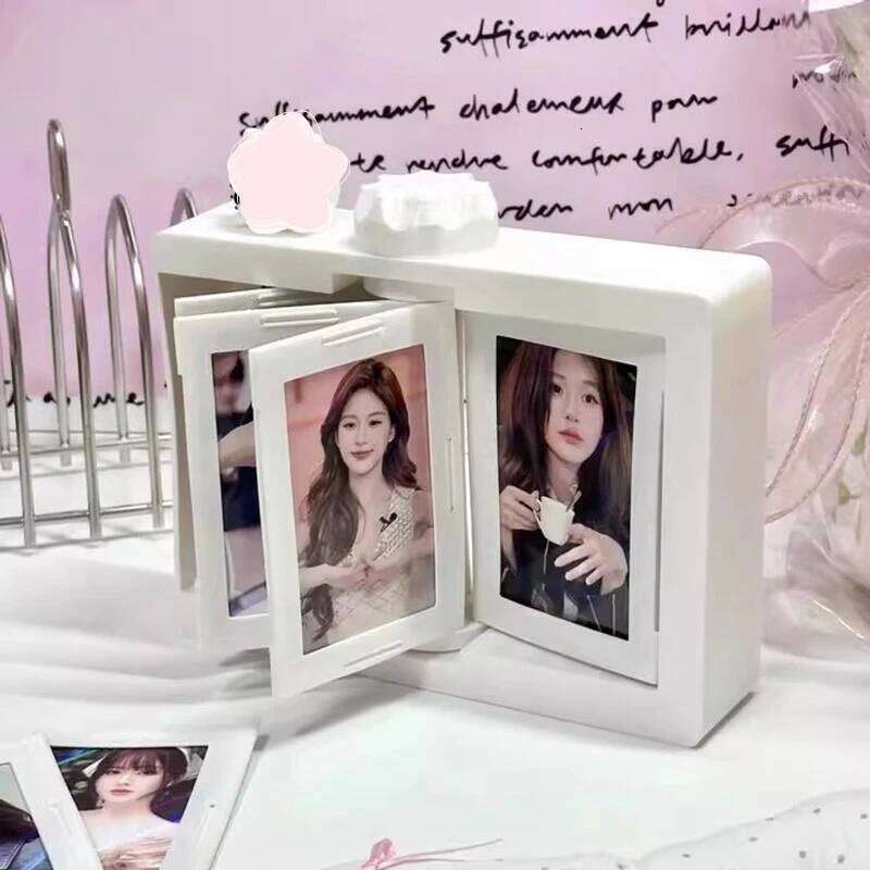Rotatable Frame Holder Idol Photocards Sleeves Desktop Album Kpop Photo Cards Display Stand S260205