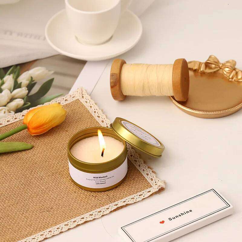 80g Aromatherapy tin cans smokeless soy wedding birthday hand gifts home decoration scented candles mini H260205