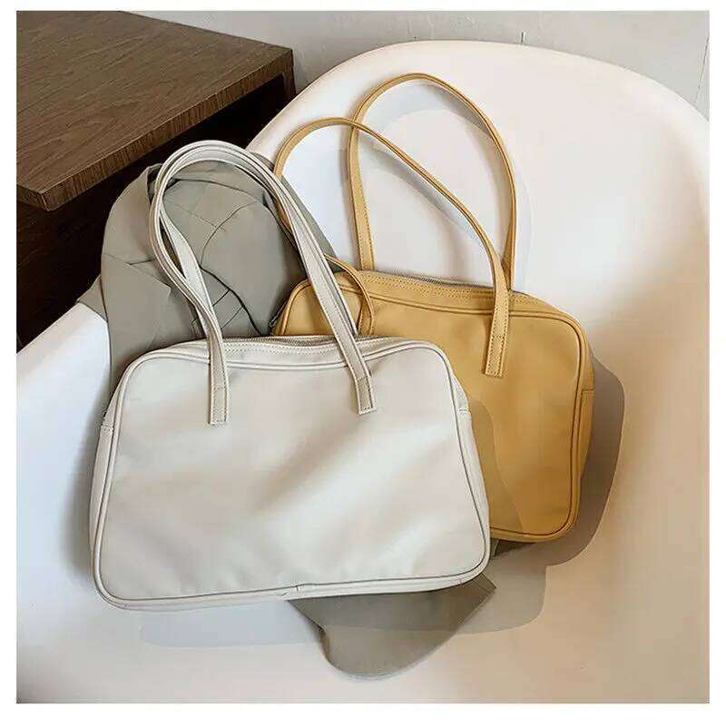 Soft PU Leather Women Shoulder Large Capacity Shopping Bag Casual Female Square Tote Bags Simple Ladies Travel Handbags Y260205