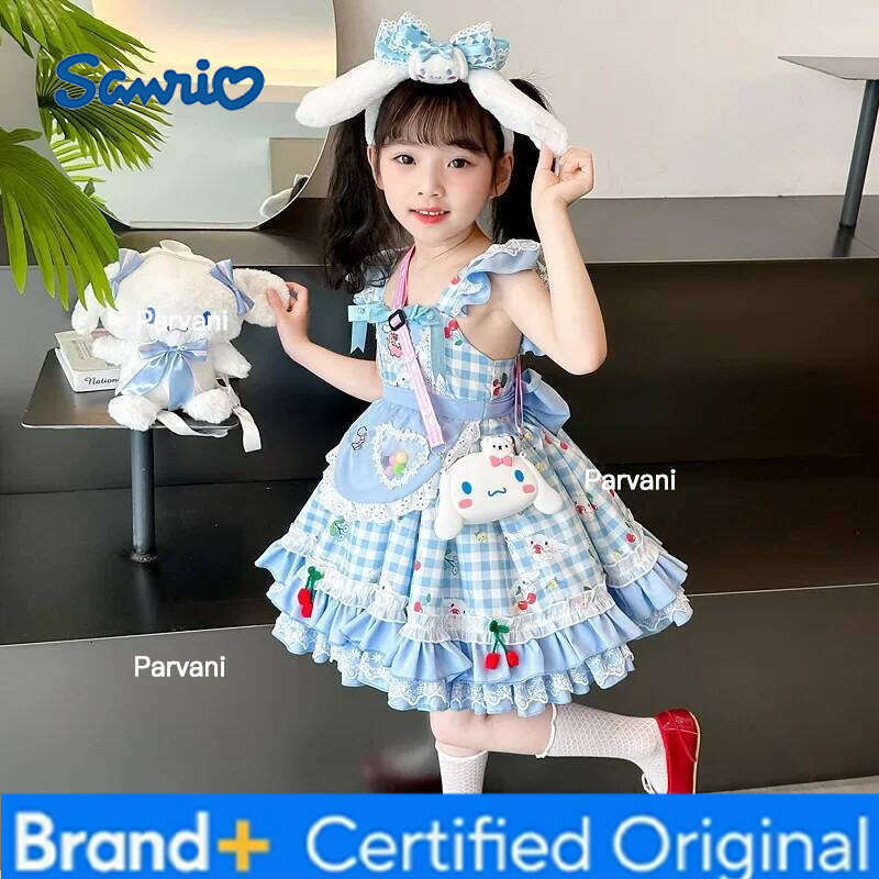Sanrio Cinnamoroll Kids Summer Suspender Princess Kawaii Anime s Cartoon Role Playing Sweet Cute Party Lolita Tutu Dress H260206 - view 3