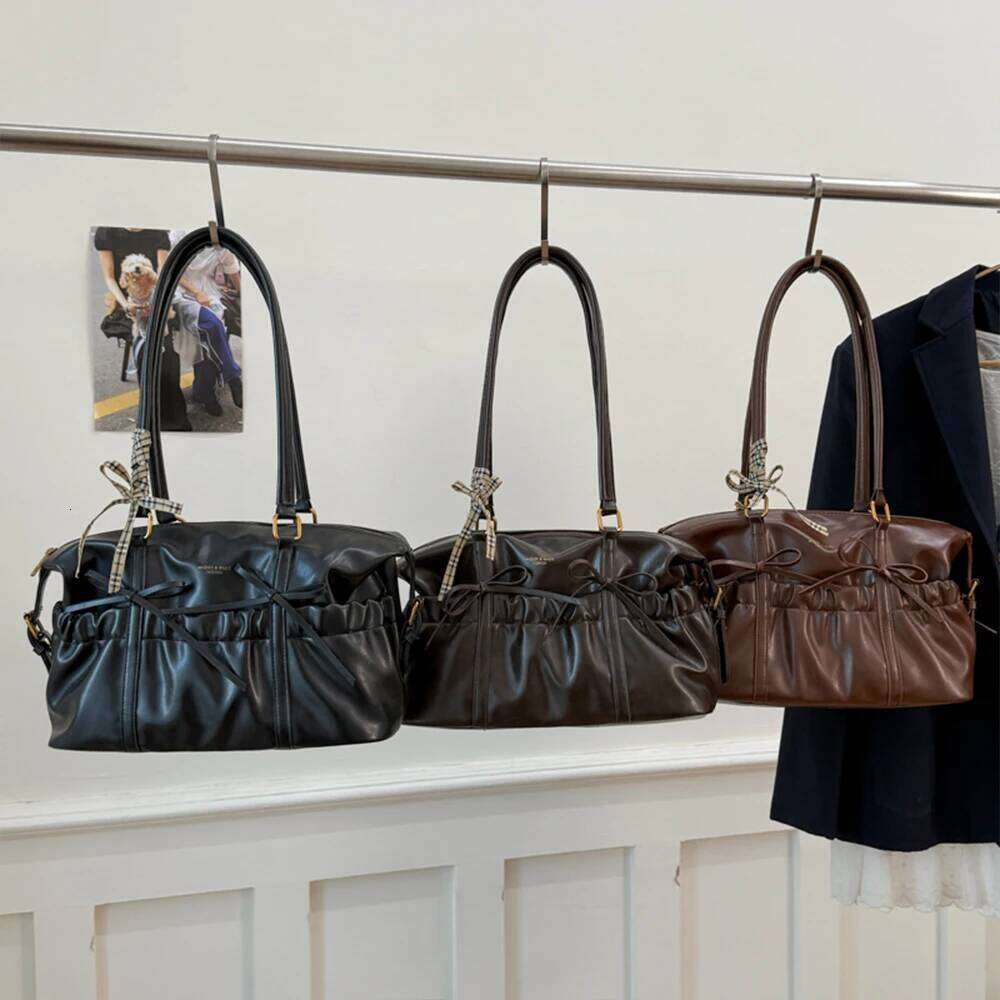 Retro Pleated Armpit Bag, Women's New Trendy Korean Version, Hand-Held Large Capacity Single Shoulder Commuting Bag Y260205