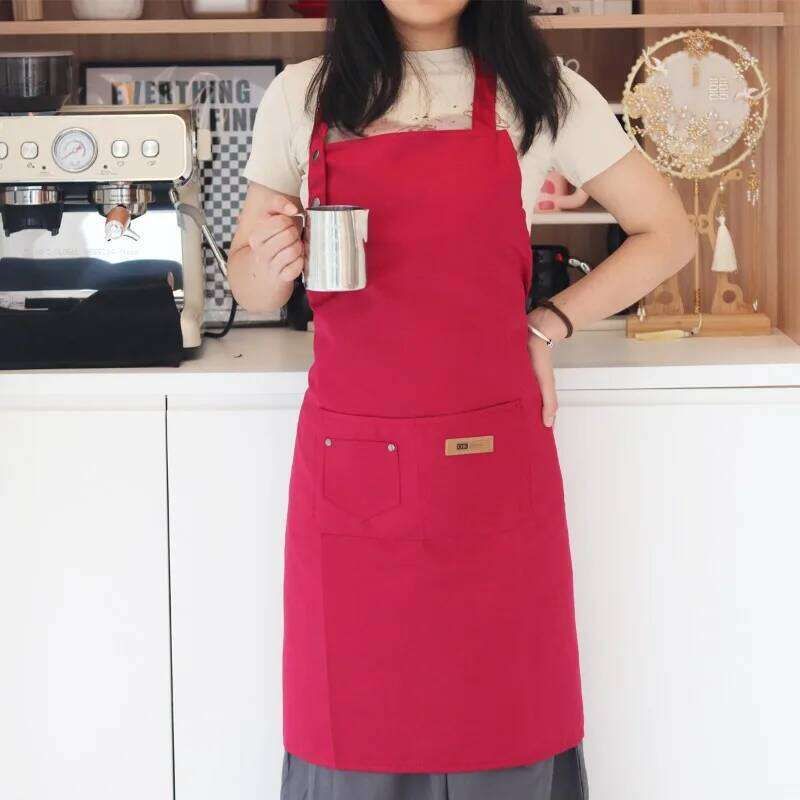 Fashion Kitchen Adjustable Bib with Pockets Cooking Aprons Restaurant Chef Work Waterproof Anti-oil Stain Apron S260205