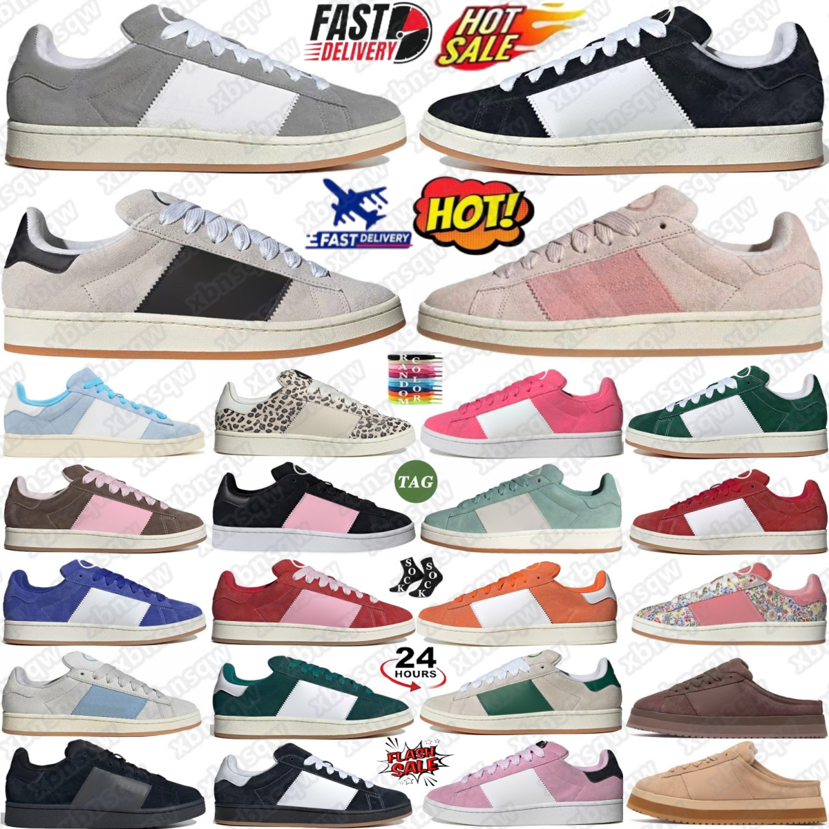 Campuses shoes 00s sneakers trainers 00 Core Black White Grey women men Crystal Earth Strata Clear Pink sky Wonder Quartz Better Scarlet Hazy Green Gum #7r9t#