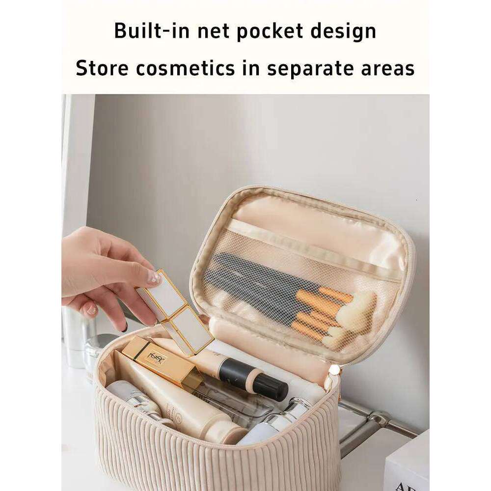 1PC Autumn and Winter new makeup bag, travel single-sided fleece mouth red envelope, large-capacity portable toiletry bag Y260206