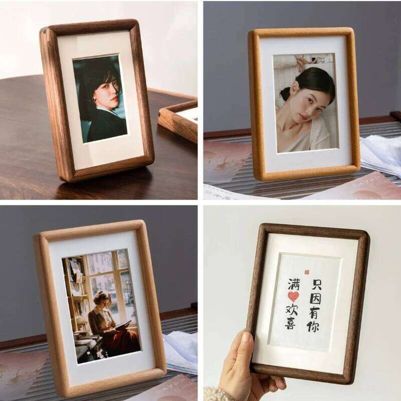 Black Walnut Round Photo 6/7/8/10-Inch Real Wood Picture Frame Wall or Tabletop Display for Home Decorative Gallery S260205