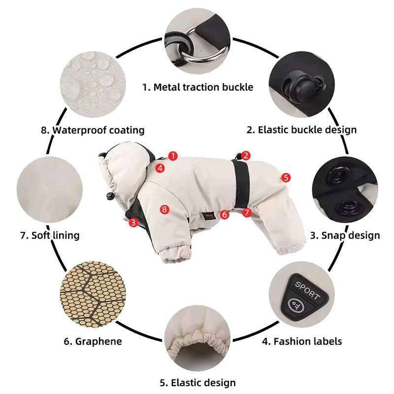 Famous brand Autumn Winter Warm Hooded Cotton Coat Vest Waterproof Pet Down Jacket Color Blocked Dog Clothing pupakaIK