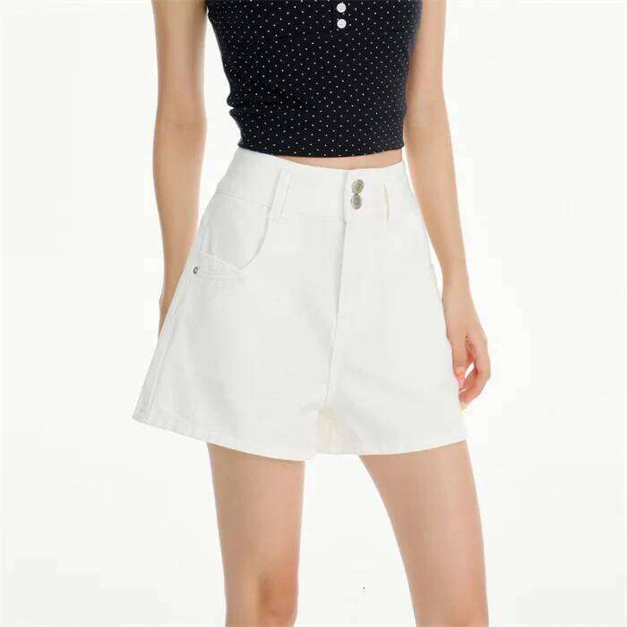 Summer New Solid-color Thin Loose Denim Shorts. Fashionable and Versatile Casual High-waisted Three-point Short Jeans for Ladies C260206