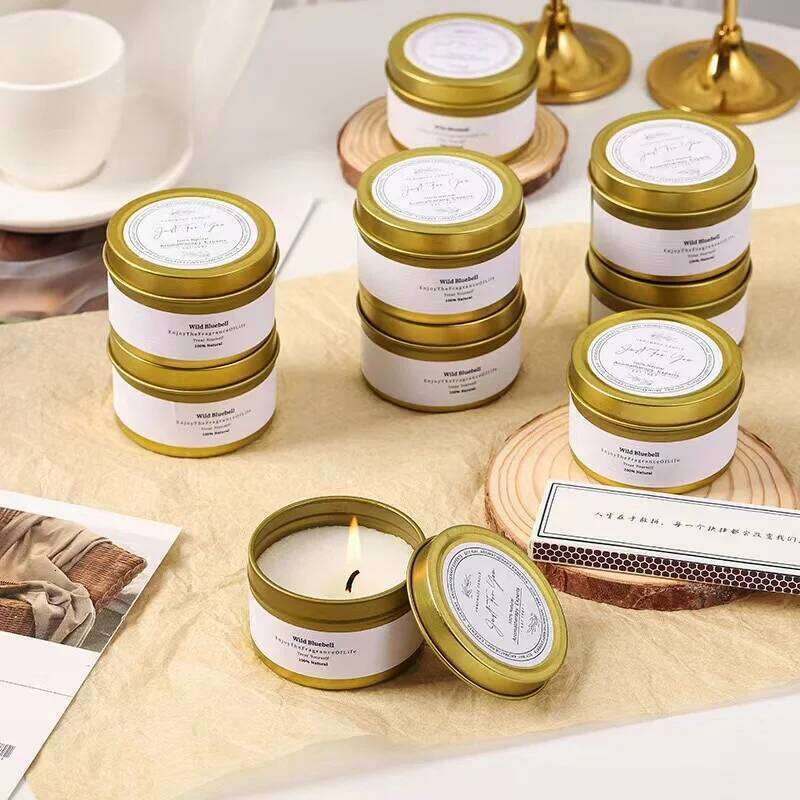 80g Aromatherapy tin cans smokeless soy wedding birthday hand gifts home decoration scented candles mini H260205
