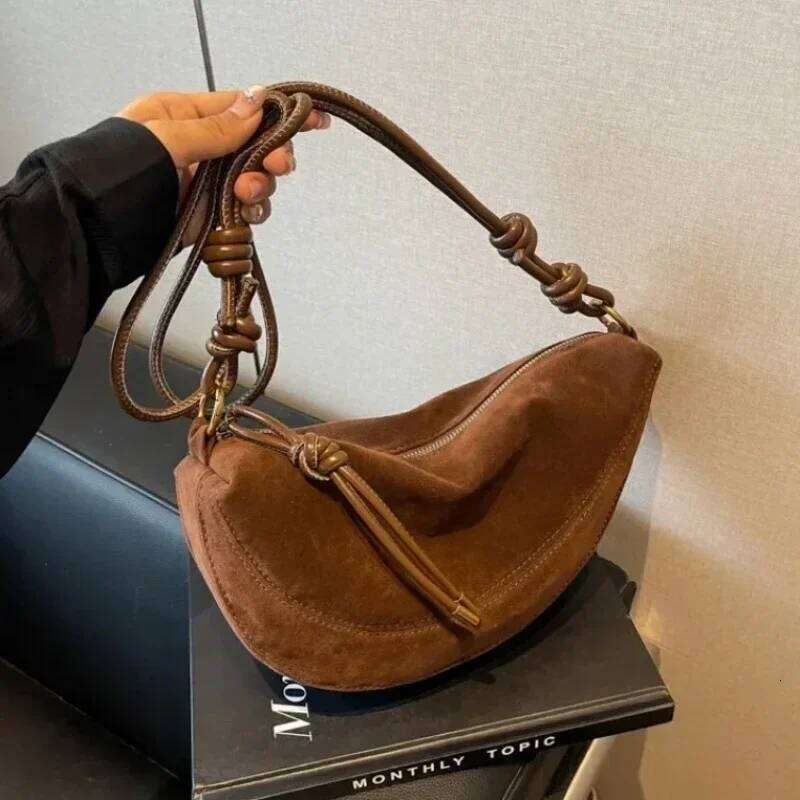 Faux Super Popular Niche Suede Shoulder Bag for Women 2026 Hot Sale Single Crossbody Underarm Dumpling Sweet Bags Y260205