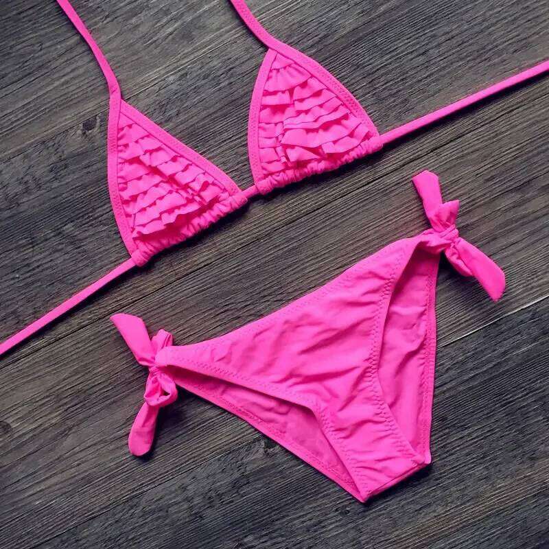 Girl Swimsuit 2 Pieces Suits For Swimming Falbala Children Swimwear Girls Bikinis Set Kids Biquini Infantil Bathing Suit XJ260206