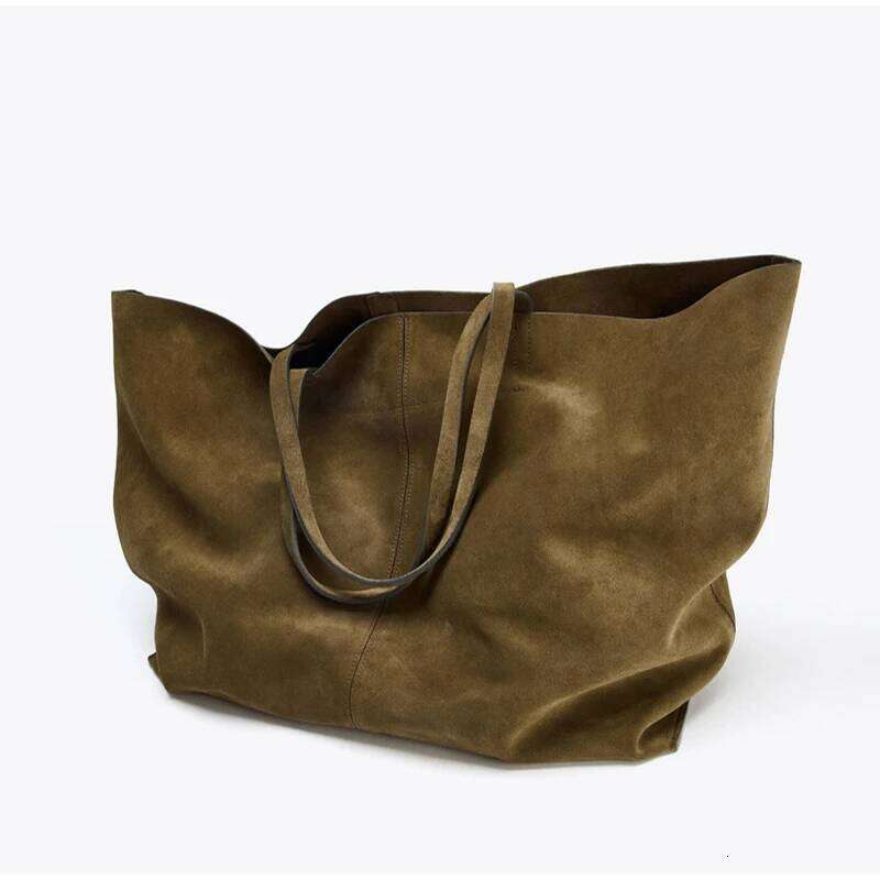 New Autumn Winter Tote Women's Fashion Brand Retro Handbag Designer High-end Cowhide Frosted Large Capacity Shoulder Bag Y260205