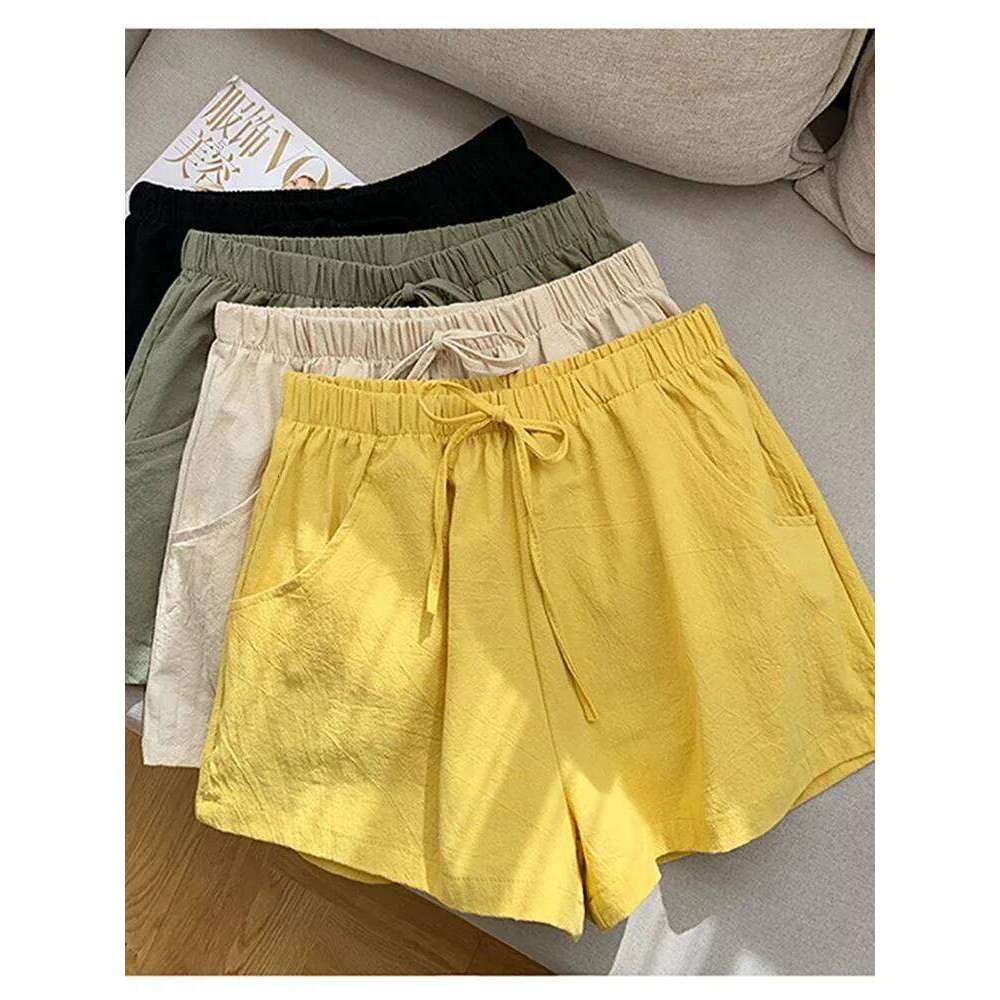 HELIAR Casual Linen Gym Workout High Waisted Ladies Short Women Shorts Sport Femme H260206