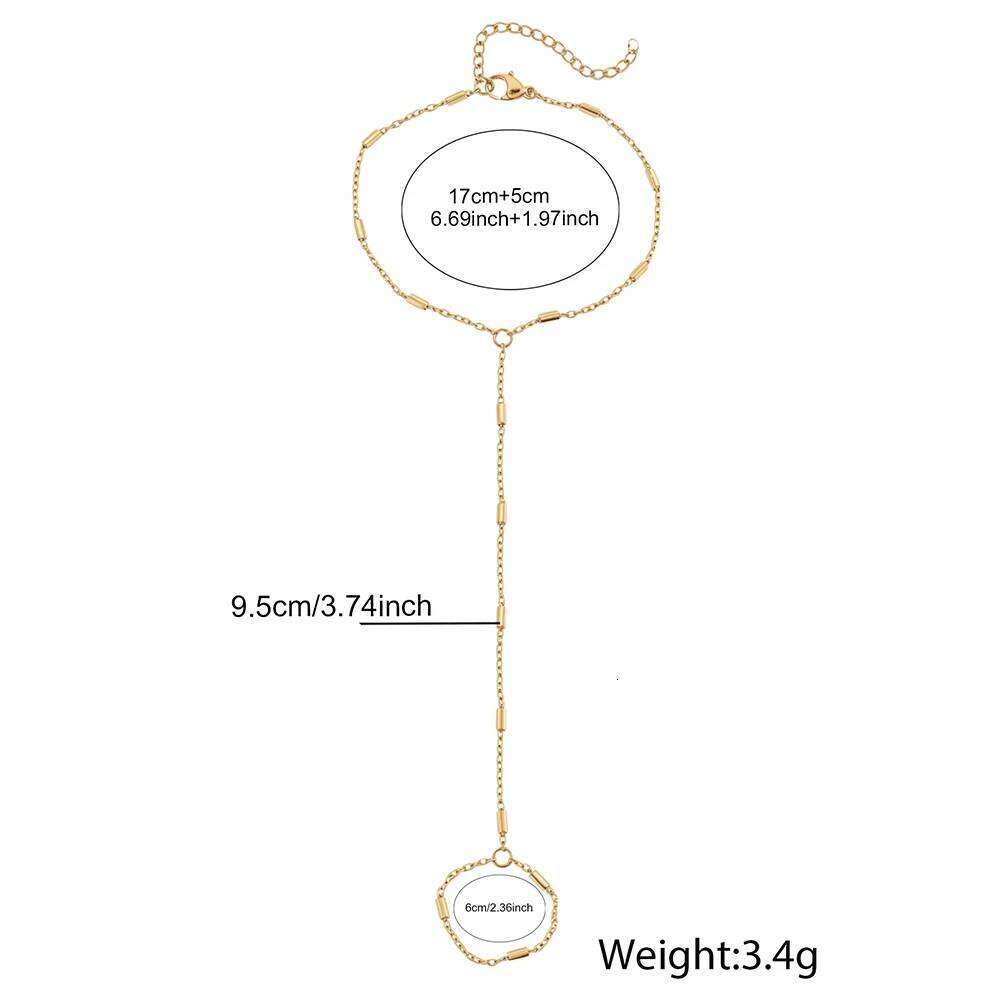 DGIDDK Stainless Steel New Luxury-Style Finger Bracelet Women's Fashionable Minimalist Delicate Wrist Jewellery Creative Gift 26H0206