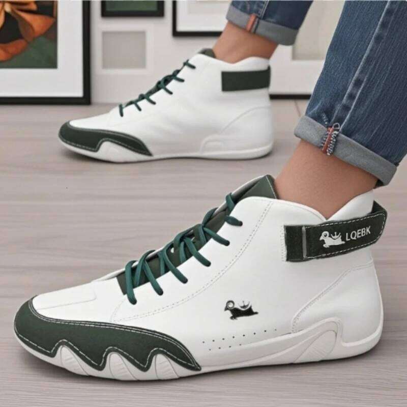 White PU Leather Top Fashionable Versatile Simple High Quality Design Casual Lace Up Shoes for Both Men and Women
