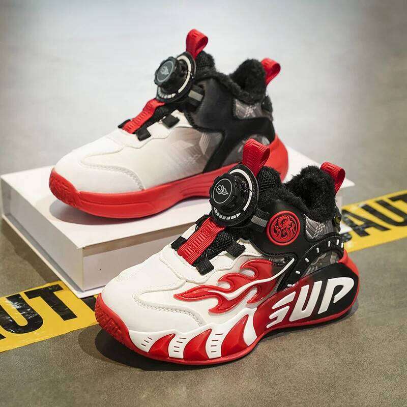 New autumn/winter 2025 children's basketball with waterproof leather surface training sports shoes for boys and girls 26Y0206