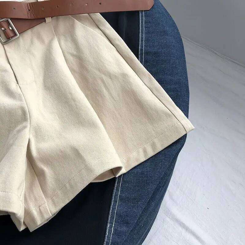 Wide Leg Shorts Women High Waist Solid All-match Streetwear Casual Cargo Loose Fit Cozy Chic Popular Simple Basic Summer Mujer H260206
