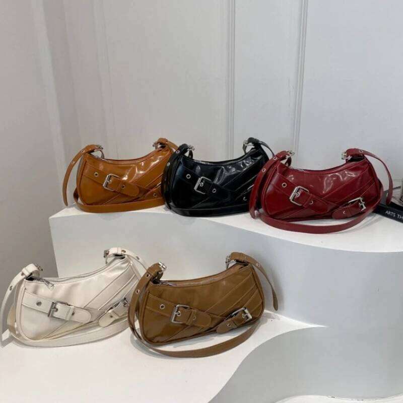 Retro Casual Belt Women's Shoulder Bags Versatile Cool Hot Girls Crossbody Handbags Y2k Simple Female Underarm Bag Purse Y260205