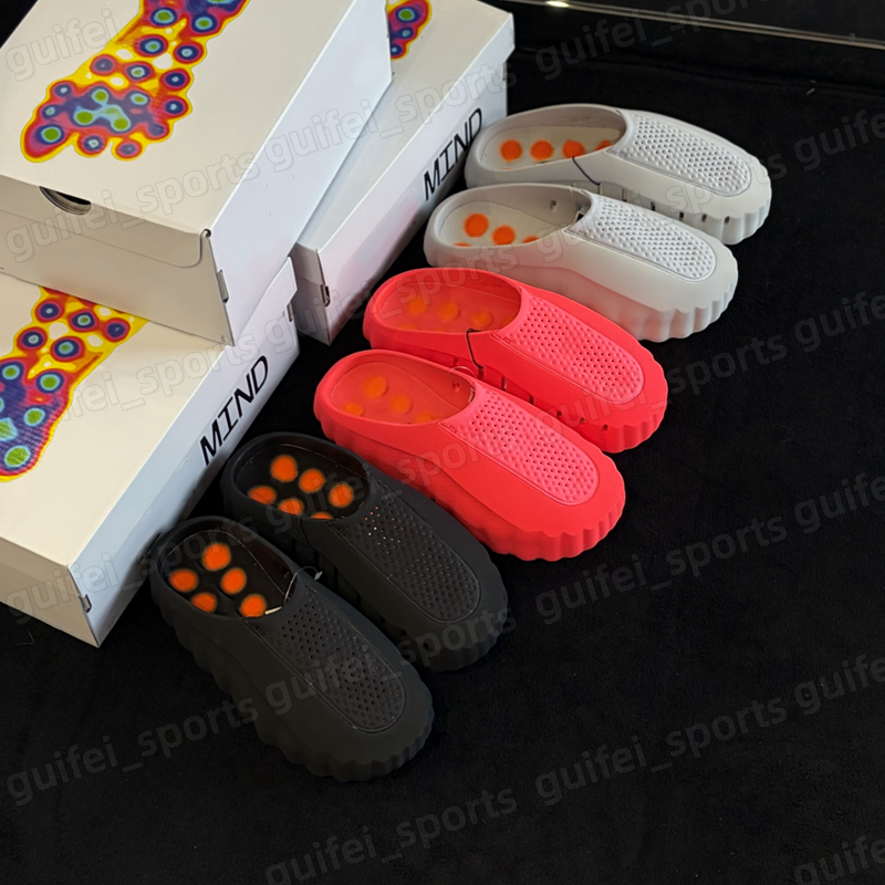 Desginer Mind 001 Slides Mens Mind001 Slippers Mind 002 Soft Rubber Tech Sandals Solar Red Light Bone Smoke Grey Core Black Slide Women Summer Shoes Big Size 48.5