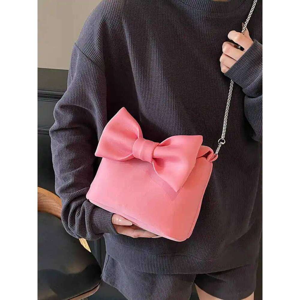 Fashion Niche Women's Bow Handbags New Versatile Commute One Shoulder Crossbody Chain Bags Elegant Banquet Party Clutch Y260205