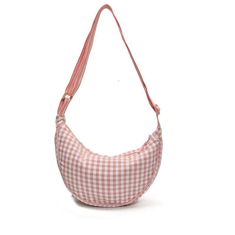 Grid Crossbody Sweet Plaid Dumpling Casual Simple Chest Pack Summer Canvas Messenger Bags Outdoor Travel Shoulder Bag XJ260129