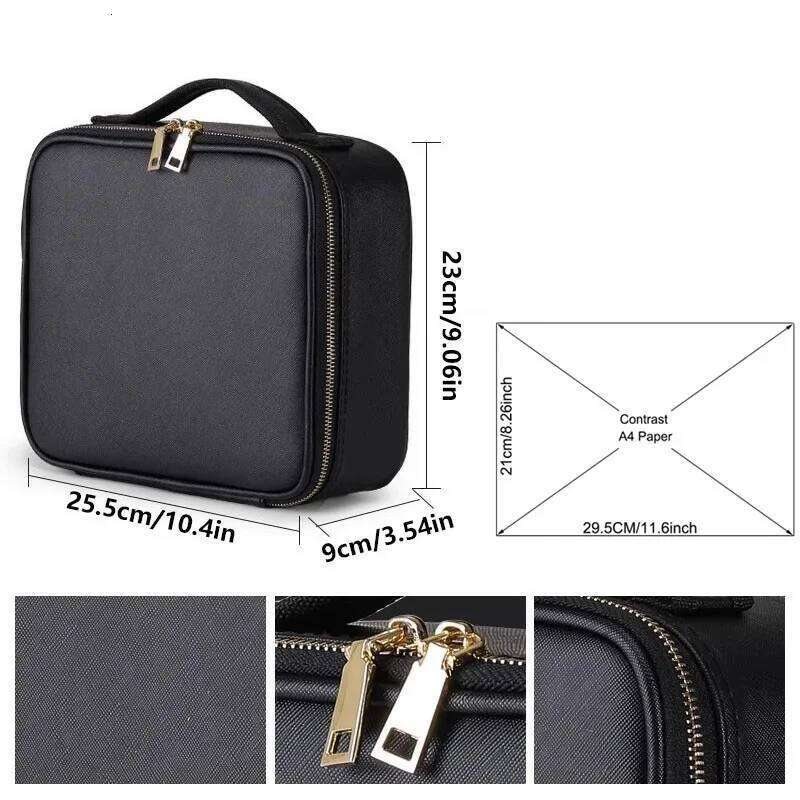 Professional Bag for Women PU Leather Cosmetic Bags Waterproof Manicure Toolbox Artist Travel Makeup Case Y260206