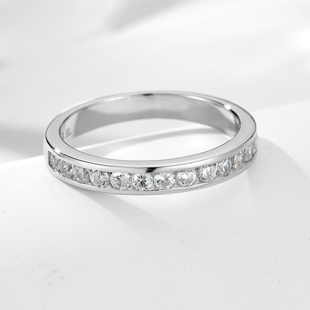 925 sterling silver 2mm zircon ring women, style, simple and fashionable, versatile for everyday wear, single row diamond ring, hand jewelry