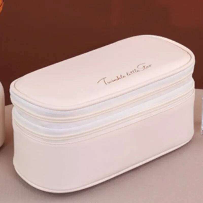 1pcs Double-Layer Cosmetic Bag Large Capacity Portable Travel Waterproof Makeup Organizer Pouch for Cosmetics & Toiletries Y260206