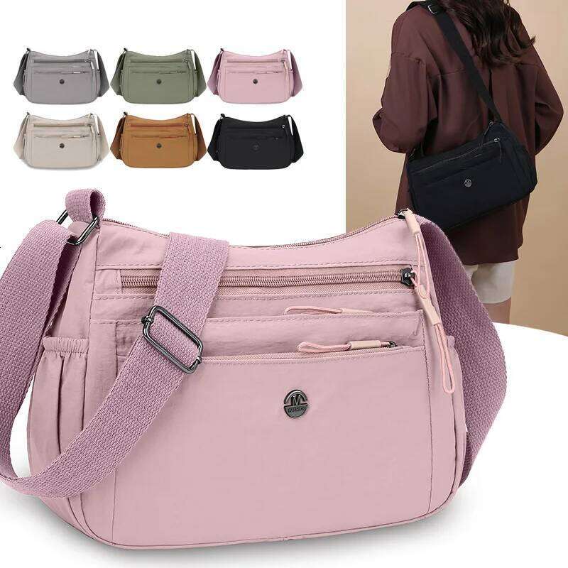 2025 Women's Large Capacity Crossbody Bag Waterproof Nylon Purse Anti-theft Shoulder Handbag for Travel Shopping Mom Gift XJ260129