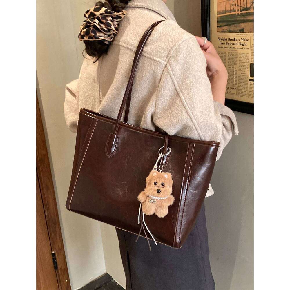 Retro Large Capaci Women's Crossbody Sli Casual Versatile Tote for Commuting Ladies Handheld Bag Y260205