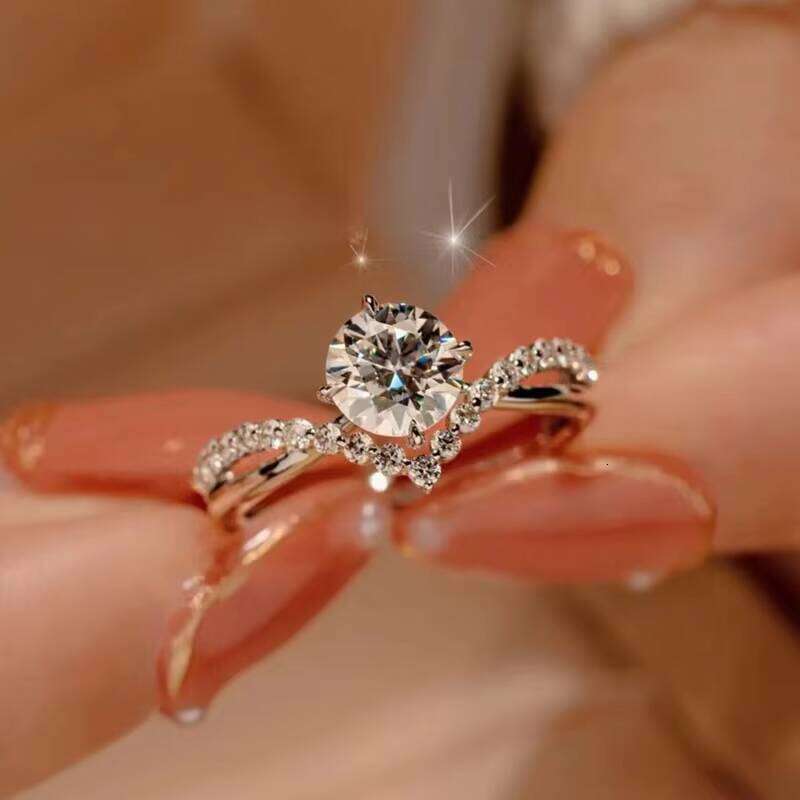 Factory Wholesale High Quality Crown Love 925 Silver Fashion Jewelry Adjustable Moissanite Engagement Charm Ring Women