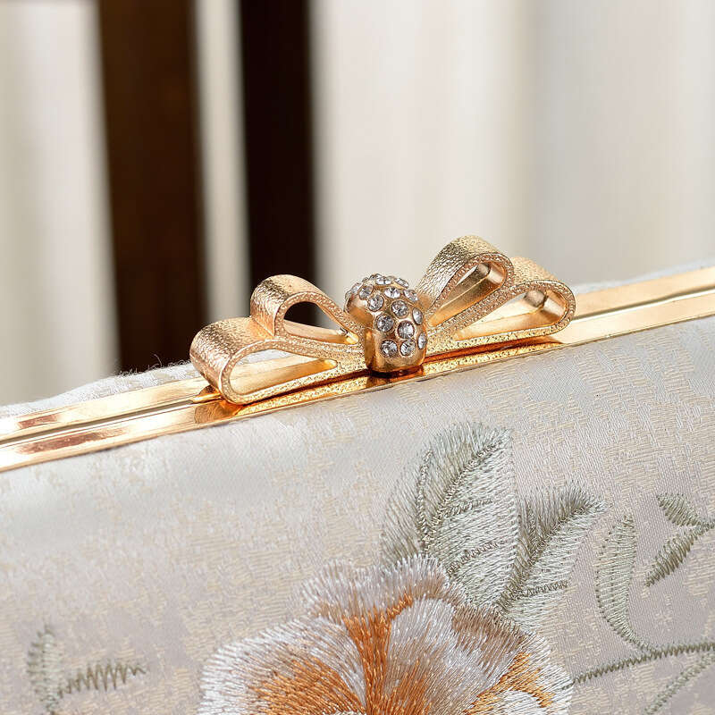 New Fresh Fairy Bow Camellia Embroidery Hanfu Ancient Style Single Shoulder Crossbody Cheongsam Banquet Bag MASA