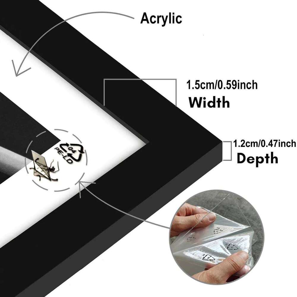 5pc Square Photo Frames Set - 15/20/25/30cm Wooden Wall & Tabletop Home Decor Commemorative Gift for Wedding/Gallery Wall4 Size S260205