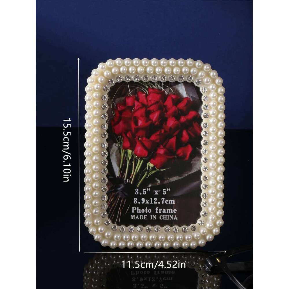 1Pcs European style pearl diamond vintage photo frame, frame used for home, restaurant, hotel, and Christmas decoration S260205