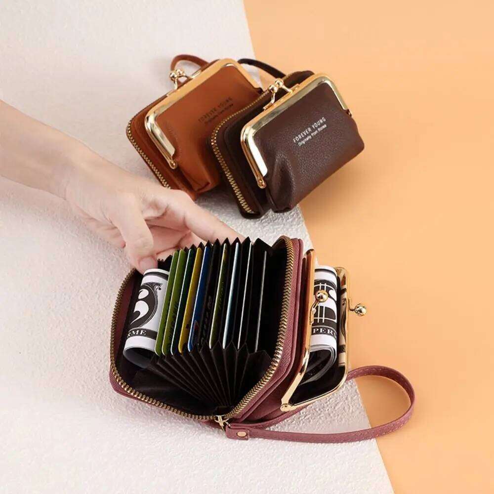 Fashion PU Leather Short Multi-Cards Waterproof Coin Purse Zipper Hasp Slim Small Wallet Women Girls Y260206