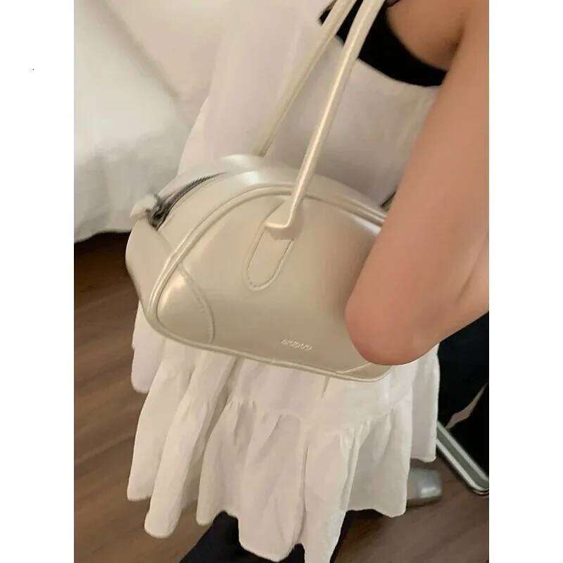 Red Bowling Women's Handbag Underarm Bag Single Shoulder Fashionable New 2025 Trendy Korean Sle Large Size PU Leather Y260205