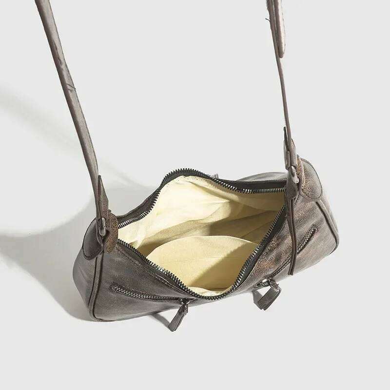 Retro Belt Design PU Leather Shoulder Bags for Women 2025 Y2K Small Vintage Female Underarm Crossbody Bag Fashion Handbags Y260205