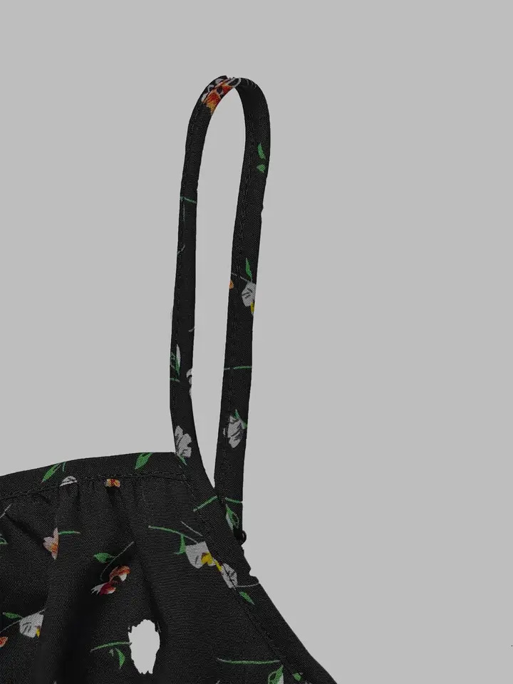 Womens Floral Print Asymmetrical Hem Long Dress Bohemian Style Sleeveless Midi for Daily Wear Beach Vacation 260127