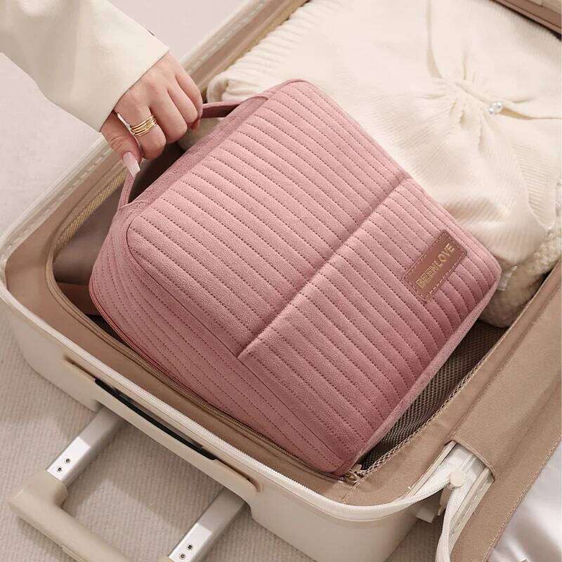 New Women's BagTravel Soft Velvet Portable Multifunctional Cosmetic Waterproof Toiletry Storage Organizer Bag Y260206
